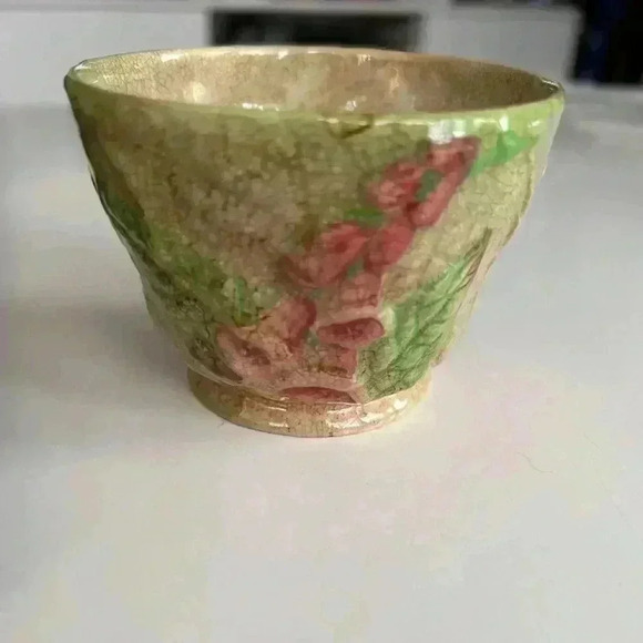 Vintage Art Deco Carlton Ware Green Foxglove Sugar Bowl In Australian Design - Picture 2 of 6